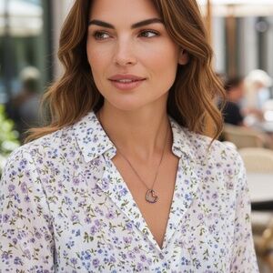 Rainbow Titanium Floating Heart on Rainbow Titanium Necklace Chain #7002